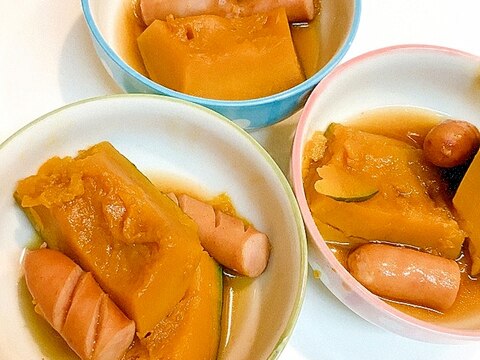 ウインナーの旨みが効いた♪美味しいかぼちゃの煮物